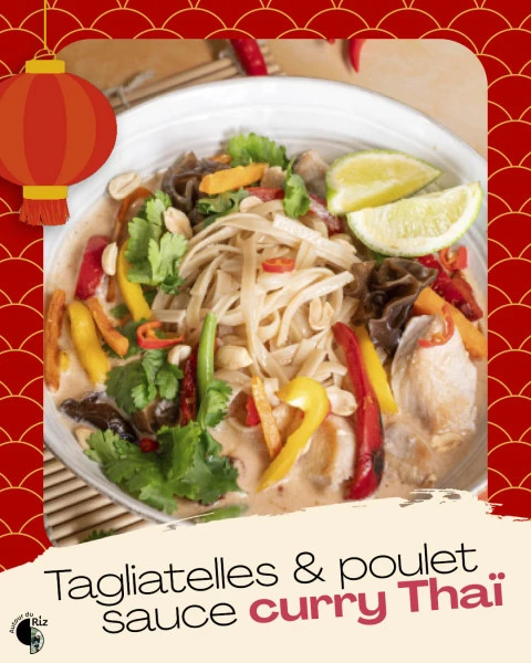 Post recette NAC Autour du Riz - Curry tagliatelles et poulet