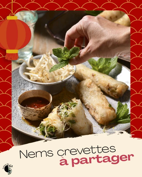 Post recette NAC Autour du Riz - Nems aux crevettes